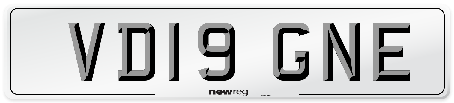 VD19 GNE Number Plate from New Reg